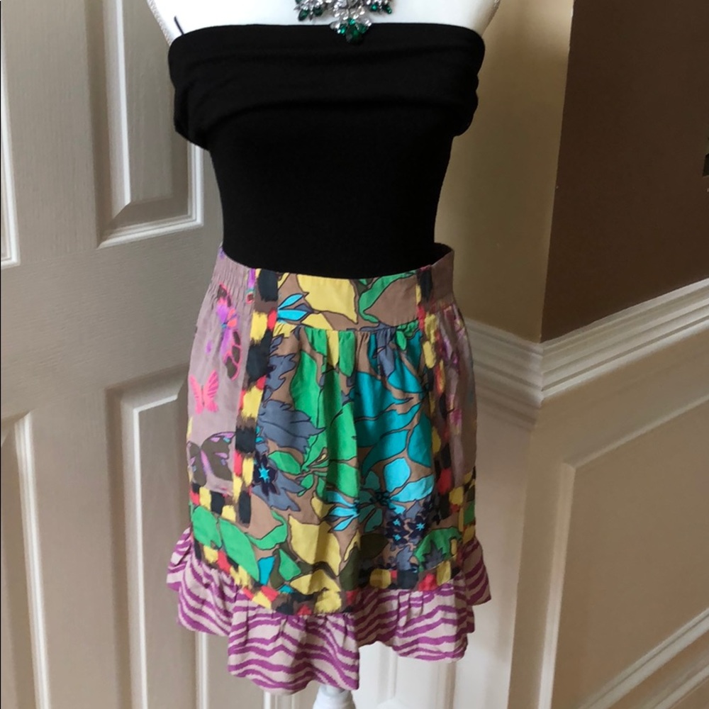 Rebecca Taylor multicolor butterfly garden skirt